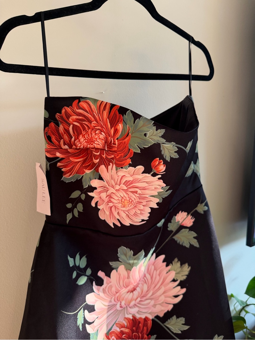 Sau Lee Fiora Floral Strapless Satin Gown - Picture 4 of 7